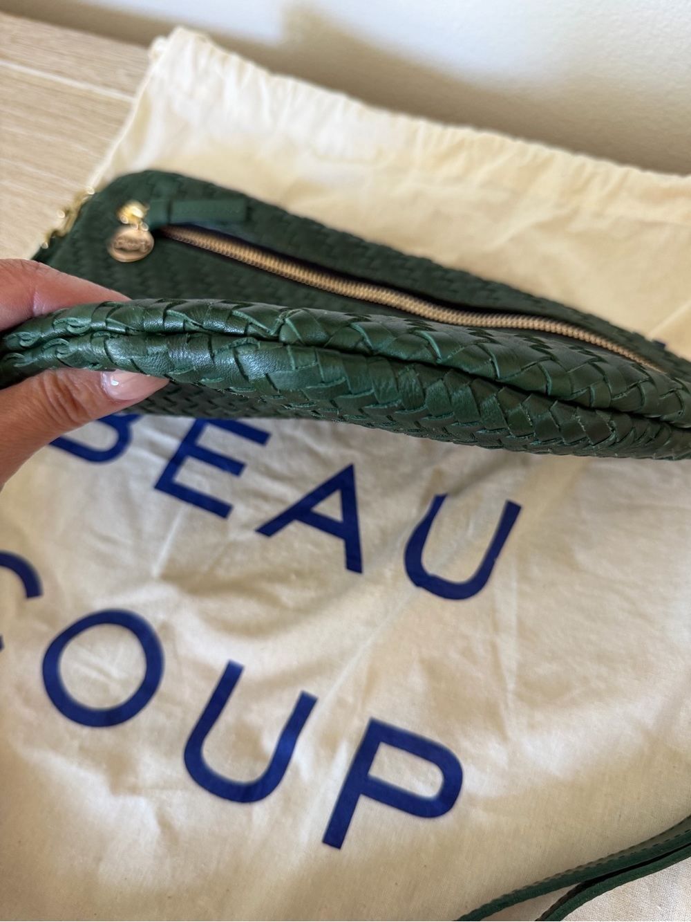 Clare V Green Woven Leather Crossbody - Picture 4 of 9